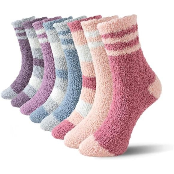 Accessories 8 Pairs Of Winter Plush Fuzzy Socks For Women Wool Socks Super Slipper Socks